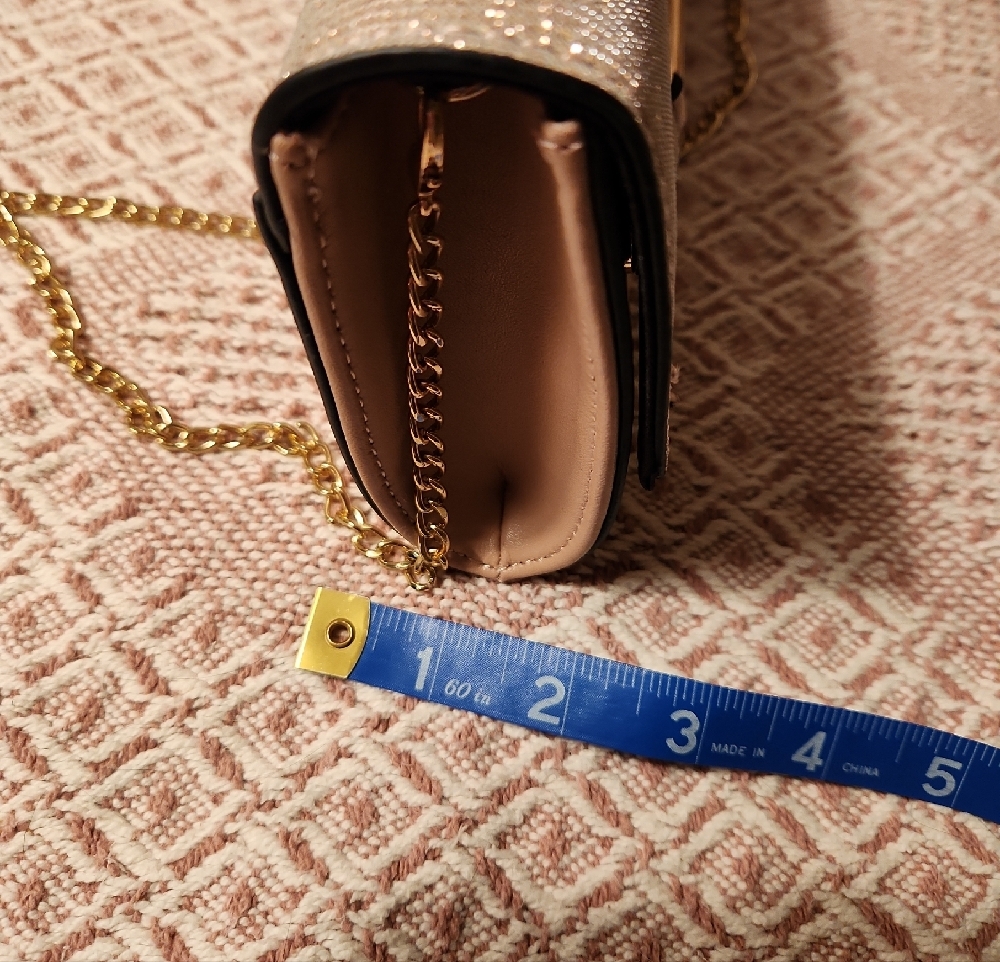 Dorothy Perkins Blush Crossbody Clutch with Gold Chain - Picture 9 of 9